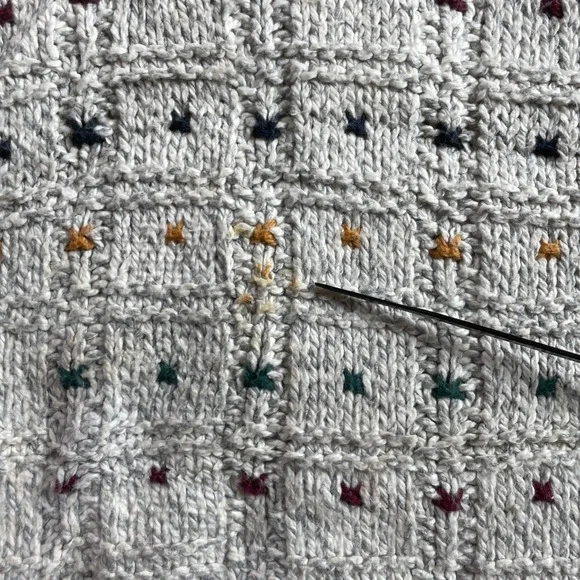 Vitage 1990's Grey Knit Sweater Large Great Lakes Chunky Knit Sweater Cottage - Picture 8 of 10